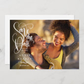 De Gematigde Foto van het Manuscript van Elegant M Save The Date (Voorkant / Achterkant)