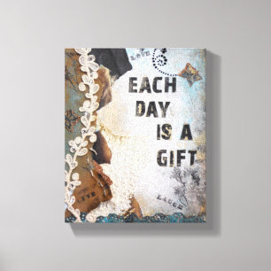 De gemengde Kunst van Media elke dag is een Cadeau Canvas Afdruk