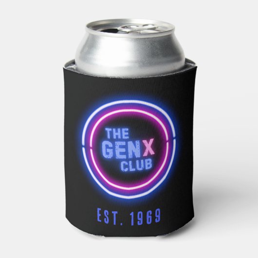 De Gen X Club met Custom Year Blikjeskoeler (Blikje Voorkant)