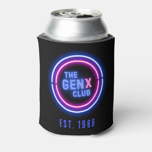 De Gen X Club met Custom Year Blikjeskoeler (Blikje Achterkant)