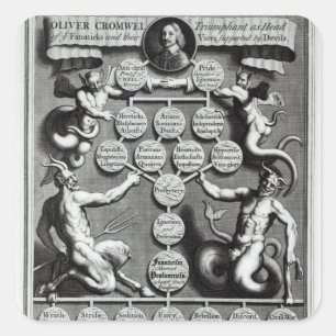 De genealogie van het anti-Christus Oliver Vierkante Sticker