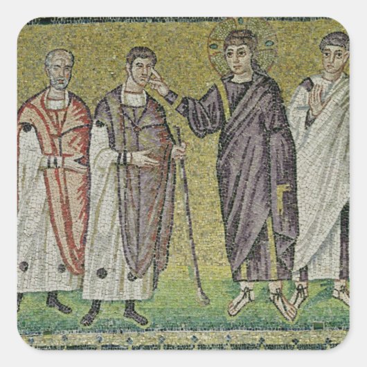 De genezing van twee blinden uit Jericho Vierkante Sticker (Voorkant)