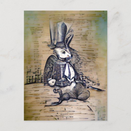 De Gentleman Rabbit Briefkaart (Voorkant)