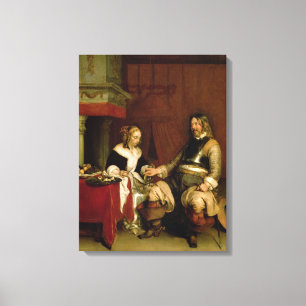 De Gentleman Soldaat (olie op doek) Canvas Afdruk