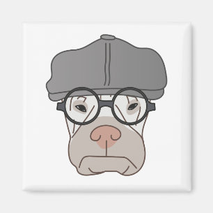 De Gentlemans grumpy magnet - art van Irina Kolby Magneet