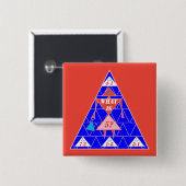 De Geometrics-Button-Triangle-Age 5 Vierkante Button 5,1 Cm (Voorkant /achterkant)