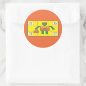 De Geometrics-Sticker-Rectangle-Age 6 Ronde Sticker (Tas)