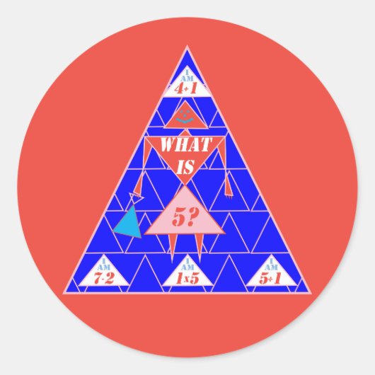 De Geometrics-Sticker-Triangle-Age 5 Ronde Sticker (Voorkant)