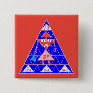 De geometrie-Button-driehoek-leeftijd 8 Vierkante Button 5,1 Cm