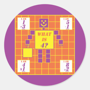 De geometrie-Sticker-vierkant-leeftijd 4 Ronde Sticker