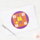 De geometrie-Sticker-vierkant-leeftijd 7 Ronde Sticker (Envelop)