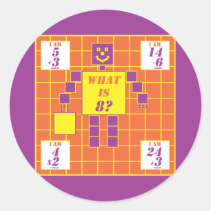 De geometrie-Sticker-vierkant-leeftijd 8 Ronde Sticker