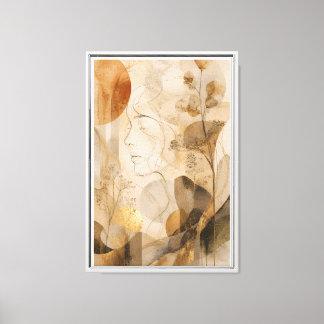 De Geometrie van de Ademende Aarde | Luxe Neutraal Canvas Afdruk