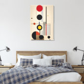 De geometrische Abstracte kunst van het Bauhaus Canvas Afdruk (Insitu (Slaapkamer))