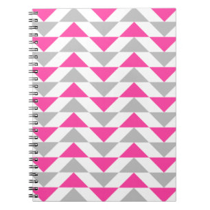 De geometrische Driehoeken doorboren Grijs Wit Notitieboek