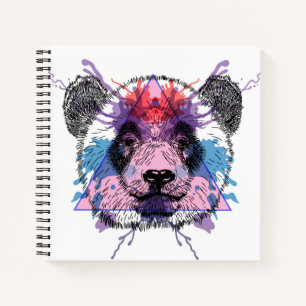 De geometrische Panda draagt Notitieboek