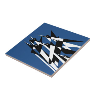 De geometrische vogels van de Art Deco Soar to Suc Tegeltje