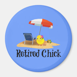 De gepensioneerde Chick op het strand Magneet