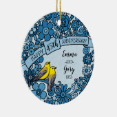 De gepersonaliseerde BloemenVogel van de 45ste Keramisch Ornament (Rechts)