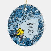 De gepersonaliseerde BloemenVogel van de 45ste Keramisch Ornament (Links)
