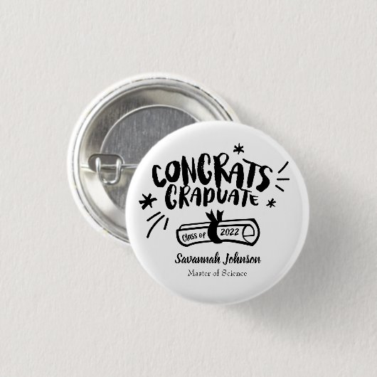 De gepersonaliseerde Button van het Afstuderen, de (Voorkant /achterkant)