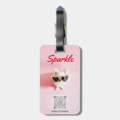 De gepersonaliseerde Code QR van de Foto Scannable Bagagelabel (Achterkant verticaal)