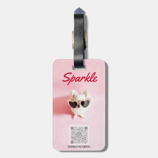 De gepersonaliseerde Code QR van de Foto Scannable Bagagelabel (Achterkant verticaal)