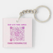 De gepersonaliseerde Code van QR van het Schildbar Sleutelhanger (Achterkant)