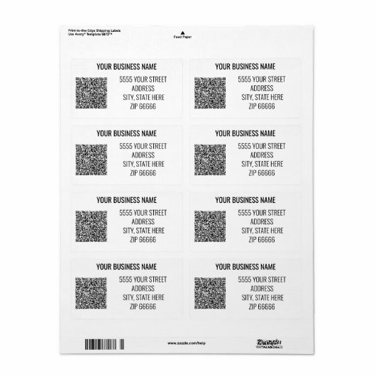 De gepersonaliseerde Etiketten van de Code van het (Full Sheet)