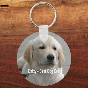 De gepersonaliseerde Foto en de Naam van de Hond Sleutelhanger