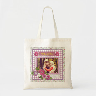 De gepersonaliseerde fotolijst met aangepaste teks tote bag
