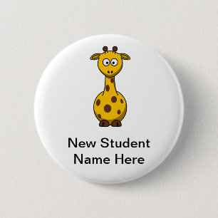 De gepersonaliseerde Giraffe van de Cartoon voor N Ronde Button 5,7 Cm