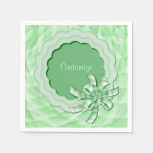 De gepersonaliseerde Groene Gegratineerde Servetten