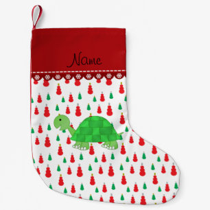 De gepersonaliseerde groene rode sneeuwmannen van kleine kerstsok