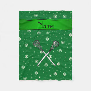 De gepersonaliseerde groene sneeuwvlokken van de fleece deken