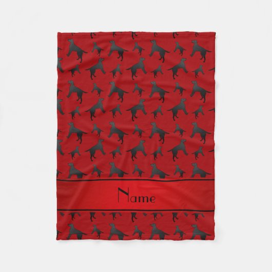 De gepersonaliseerde honden van de naam rode fleece deken (Voorkant)