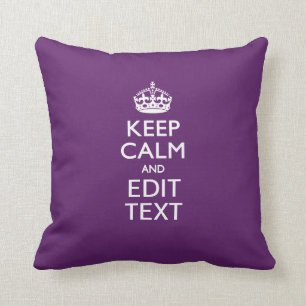 De gepersonaliseerde Jouw tekst van het KEEP CALM Kussen
