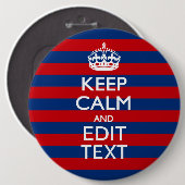 De gepersonaliseerde Jouw tekst van het KEEP CALM  Ronde Button 6,0 Cm (Voorkant /achterkant)