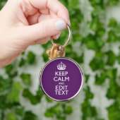 De gepersonaliseerde Jouw tekst van het KEEP CALM  Sleutelhanger (Hand)