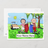 De gepersonaliseerde Karikatuur van de Cartoon van Briefkaart (Voorkant / Achterkant)
