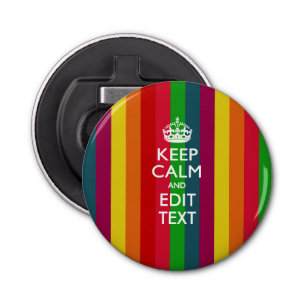 De gepersonaliseerde KEEP CALM en geeft de Stijl v Button Flesopener