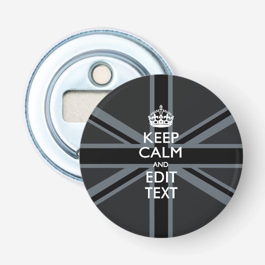 De gepersonaliseerde KEEP CALM en geeft Kleurrijke Button Flesopener (Voorkant)