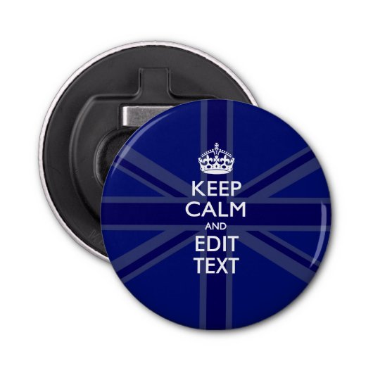 De gepersonaliseerde KEEP CALM en geeft Kleurrijke Button Flesopener (Voorkant)