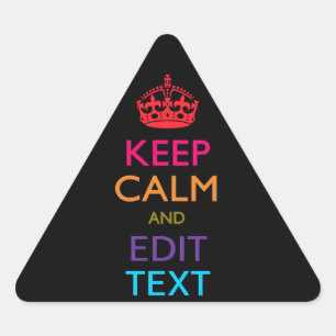 De gepersonaliseerde KEEP CALM en geeft Multicolor Driehoek Sticker