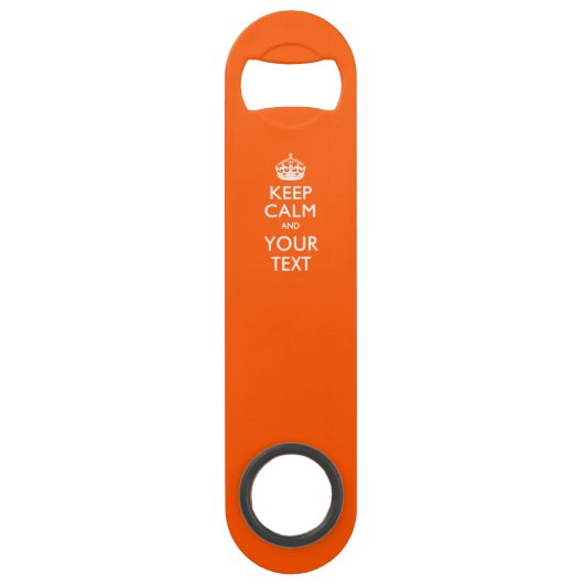 De gepersonaliseerde KEEP CALM en geeft Tekst op S Speed Flessenopener (Voorkant)
