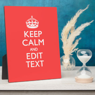 De gepersonaliseerde KEEP CALM en hebben jouw teks Fotoplaat