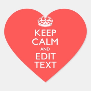De gepersonaliseerde KEEP CALM en hebben jouw teks Hart Sticker