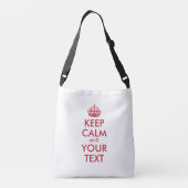 De gepersonaliseerde KEEP CALM en JOUW TEKST -2 zi Crossbody Tas (Achterkant)