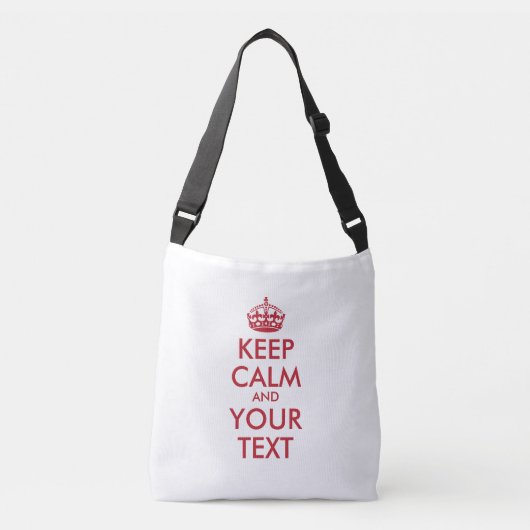 De gepersonaliseerde KEEP CALM en JOUW TEKST -2 zi Crossbody Tas (Voorkant)
