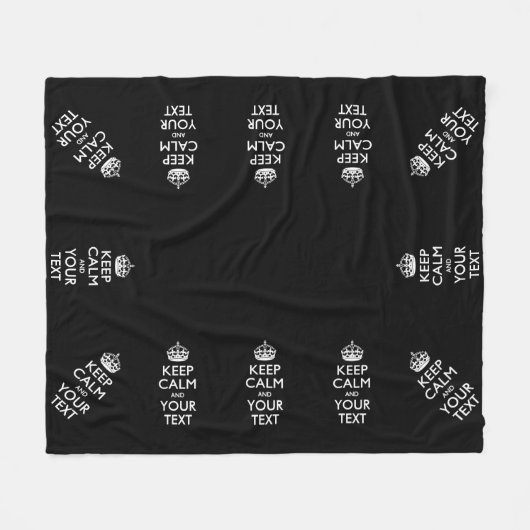 De gepersonaliseerde KEEP CALM en Uw Creatieve Tek Fleece Deken (Voorkant (Horizontaal))